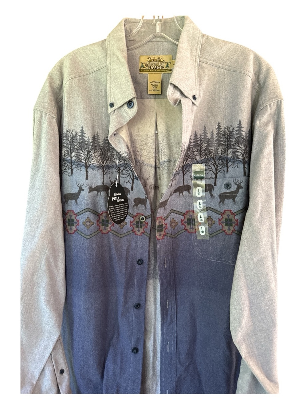 Cabela’s Deerskin Soft Cotton Chamois Deer Shirt NWT